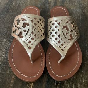 Platinum Gold Tory Burch Sandals